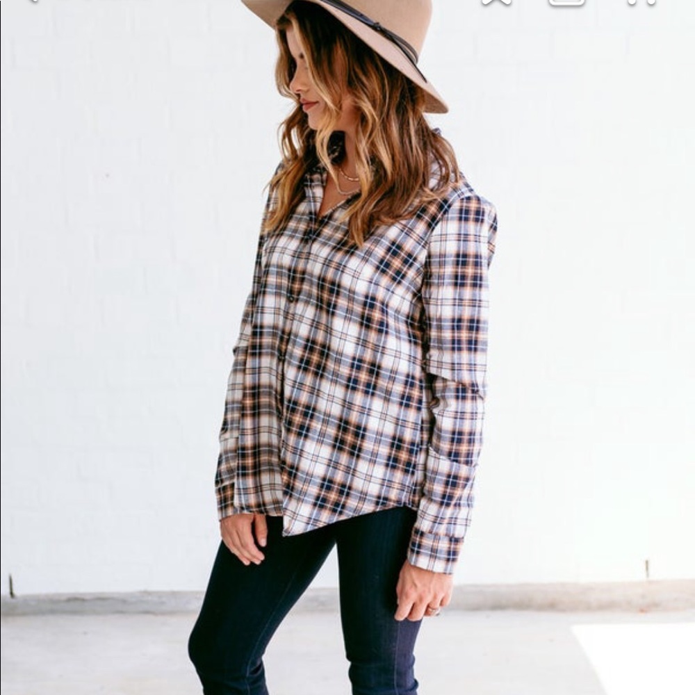 Plaid boyfriend button up